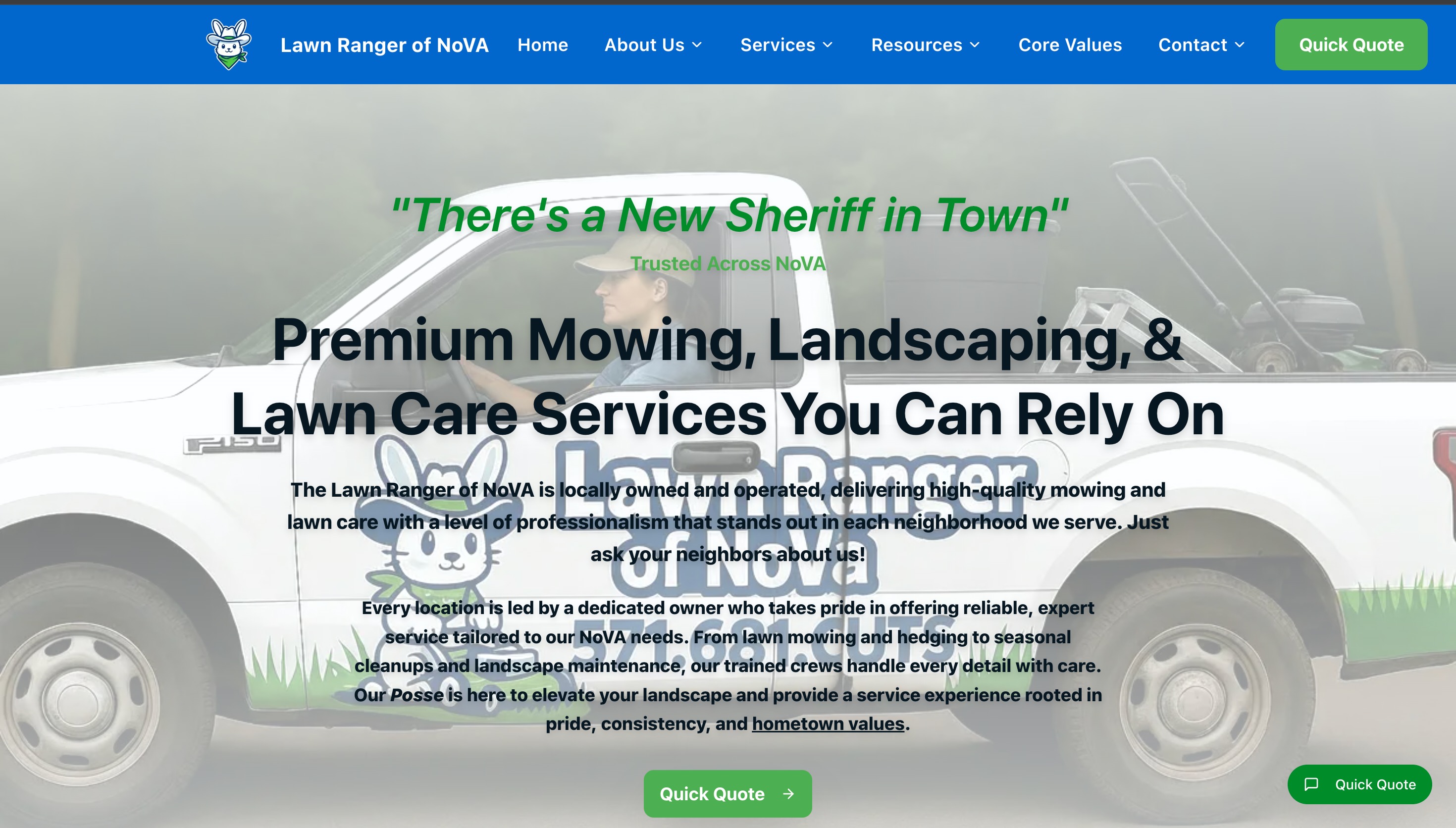 Lawn Ranger of NoVA - Landscaping Business Website Design